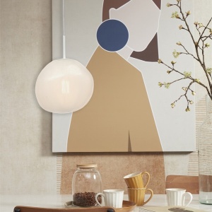 Lustra/Pendul modern design decorativ Helsinki boulder alb - Img 5