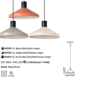 Lustra / Pendul modern design minimalist KOMBO bej 40cm 91750 universul-luminii.ro
