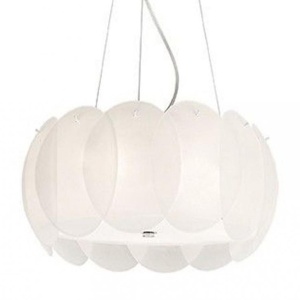 Lustra, Pendul modern inaltime reglabila, diam.44cm OVALINO SP5 BIANCO 074139
