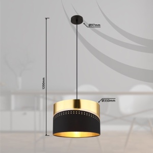 Lustra/Pendul modern OR negru/auriu 182560 universul-luminii.ro