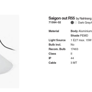 Lustra/Pendul portabil iluminat exterior decorativ SAIGON R55 gri/alb 217690 universul-luminii.ro