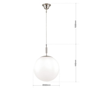 Lustra, Pendul realizat manual ARTDESIGN 30cm, crom satinat/ alb opac 163550 universul-luminii.ro