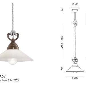 Lustra, Pendul rustic fabricat manual diametru 20cm Tabia 212.07.OV - Img 3