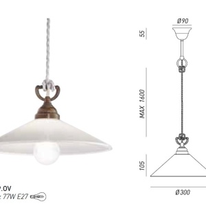 Lustra, Pendul rustic fabricat manual diametru 30cm Tabia 212.09.OV - Img 3