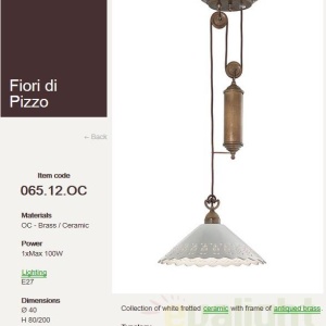 Lustra, Pendul rustic fabricat manual diametru 40cm Fiori di Pizzo 065.12.OC - Img 3