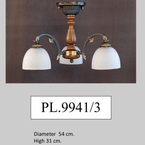 Lustra rustica aplicata cu 3 brate design italian 9941 - Img 2