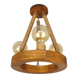 Lustra rustica fabricata manual din lemn EVIA 3L 231710 universul-luminii.ro
