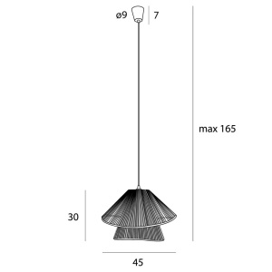 Lustra stil modern natural Amalfi II negru 238810 universul-luminii.ro