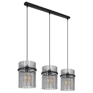 Lustra suspendata 3L design modern GORLEY negru, fumuriu 134670 universul-luminii.ro