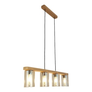 Lustra suspendata clasica fabricata manual din lemn SIENA YELLOW 151400 universul-luminii.ro
