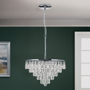 Lustra suspendata cristal K9 design elegant CELESTE D-45 crom 156460 universul-luminii.ro