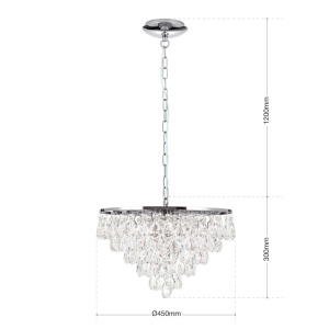 Lustra suspendata cristal K9 design elegant CELESTE D-45 crom 234740 universul-luminii.ro