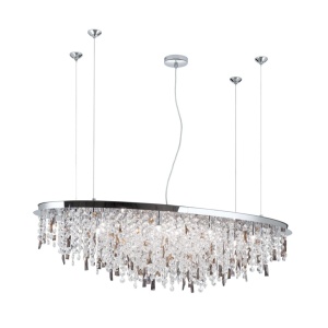 Lustra suspendata cristal K9 design elegant de lux CRYSTALRIVER crom 156550 universul-luminii.ro
