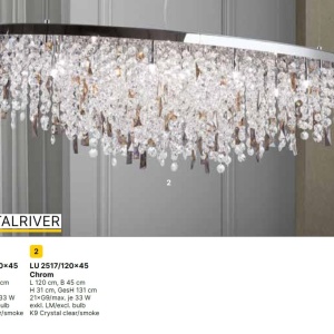 Lustra suspendata cristal K9 design elegant de lux CRYSTALRIVER crom 234790 universul-luminii.ro