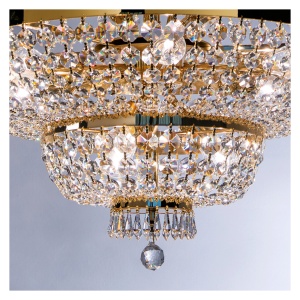 Lustra suspendata cristal Schöler design de lux Sheraton 70cm, 24K gold plated 96450 universul-luminii.ro