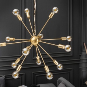 Lustra suspendata cu 14 surse de lumina Sputnik 85cm auriu 234450 universul-luminii.ro