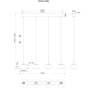 Lustra suspendata cu 4 pendule LED QUINTARA 615010 universul-luminii.ro