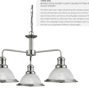 Lustra suspendata design clasic Bistro argintiu satin 1593-3SS SRT - Img 3