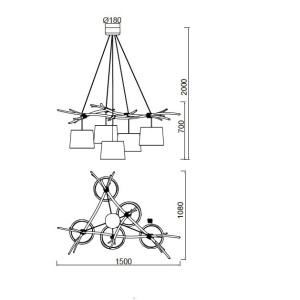 Lustra suspendata design decorativ SABINA 5L 139290 universul-luminii.ro