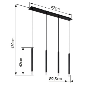 Lustra suspendata design minimalist BLAKE 4L negru - Img 10