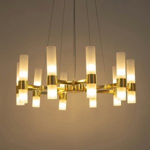 Lustra suspendata design minimalist Tub 10 auriu 161350 universul-luminii.ro