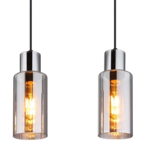 Lustra suspendata design modern LIDARIA 4L negru/fumuriu - Img 5