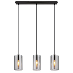 Lustra suspendata design modern Olly negru, fumuriu 134740 universul-luminii.ro