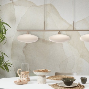 Lustra suspendata design modern Sapporo 3 alb/sand 141710 universul-luminii.ro