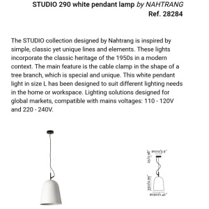 Lustra suspendata design modern Studio 290 alb - Img 3