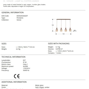 Lustra suspendata design modern Venize 4L - Img 6