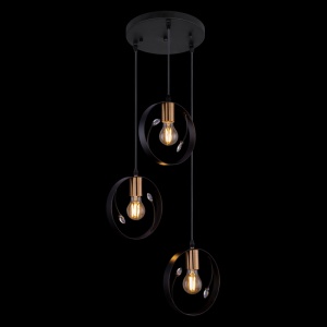 Lustra suspendata design modern VIGO negru 15346-3 GL 88070 universul-luminii.ro