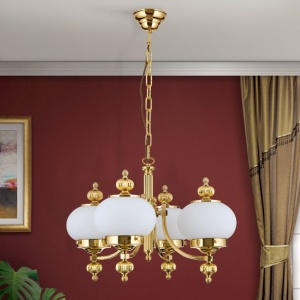 Lustra suspendata eleganta stil clasic Nostalgie 4L alama lucios/opal 163650 universul-luminii.ro