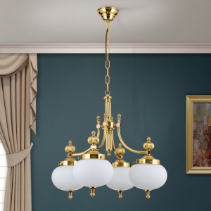 Lustra suspendata eleganta stil clasic Nostalgie 4L alama lucios/opal 163690 universul-luminii.ro
