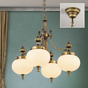 Lustra suspendata eleganta stil clasic Nostalgie 4L patina/ champagne 163700 universul-luminii.ro
