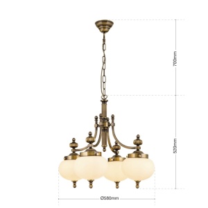 Lustra suspendata eleganta stil clasic Nostalgie 4L patina/ champagne 241460 universul-luminii.ro