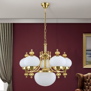 Lustra suspendata eleganta stil clasic Nostalgie 6L alama lucios/opal 163680 universul-luminii.ro