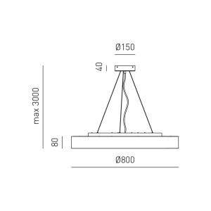 Lustra suspendata LED AVA 80cm, alb sau negru 128640 universul-luminii.ro