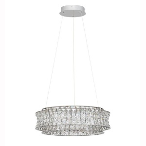 Lustra suspendata LED crom, cristale sticla CELYSIA 60cm