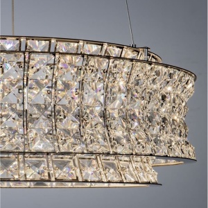 Lustra suspendata LED crom, cristale sticla CELYSIA 60cm 628690 universul-luminii.ro
