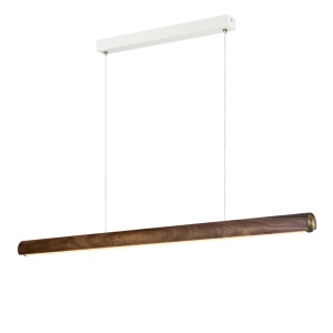 Lustra suspendata LED design liniar din lemn Akeno