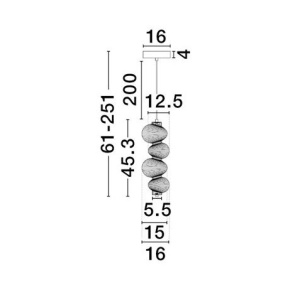 Lustra suspendata LED design modern Leda auriu - Img 3