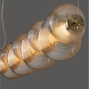 Lustra suspendata LED design modern Leda auriu - Img 6
