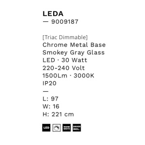Lustra suspendata LED design modern Leda crom 168530 universul-luminii.ro