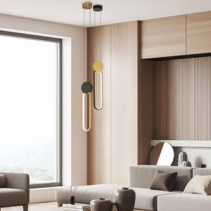 Lustra suspendata LED design modern Ring auriu/ negru 151910 universul-luminii.ro