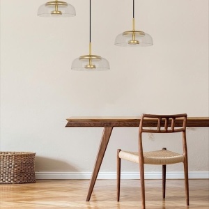 Lustra suspendata LED, Metal, Sticla, Eden 62360 universul-luminii.ro