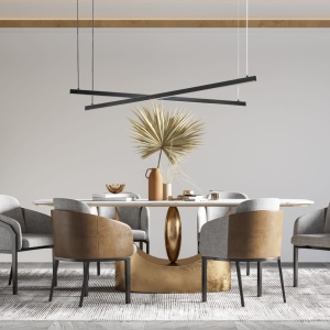 Lustra suspendata LED, Otel, Negru, MIAMI 246130 universul-luminii.ro