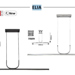 Lustra Suspendata Liniara, LED, Crom, Elia - Img 4