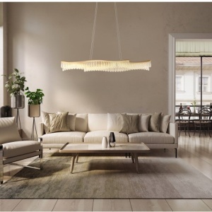 Lustra suspendata, Metal Auriu Mat, Cristale Acrilice, JULIET 67348HG GL 247300 universul-luminii.ro