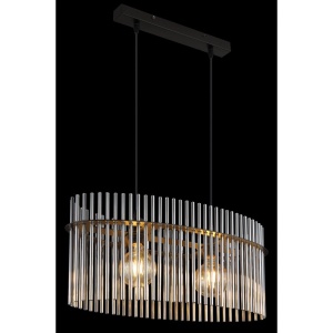 Lustra suspendata, Metal Negru, Sticla Fumurie, GORLEY 15698H3 GL 171950 universul-luminii.ro