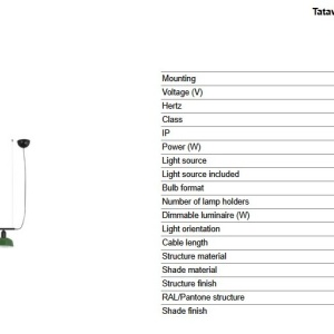 Lustra suspendata metal TATAWIN S 3L negru, verde - Img 4